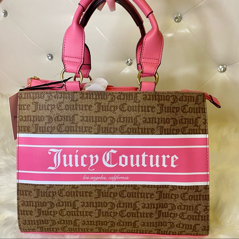 Juicy Couture Pink Brown Logo Bag